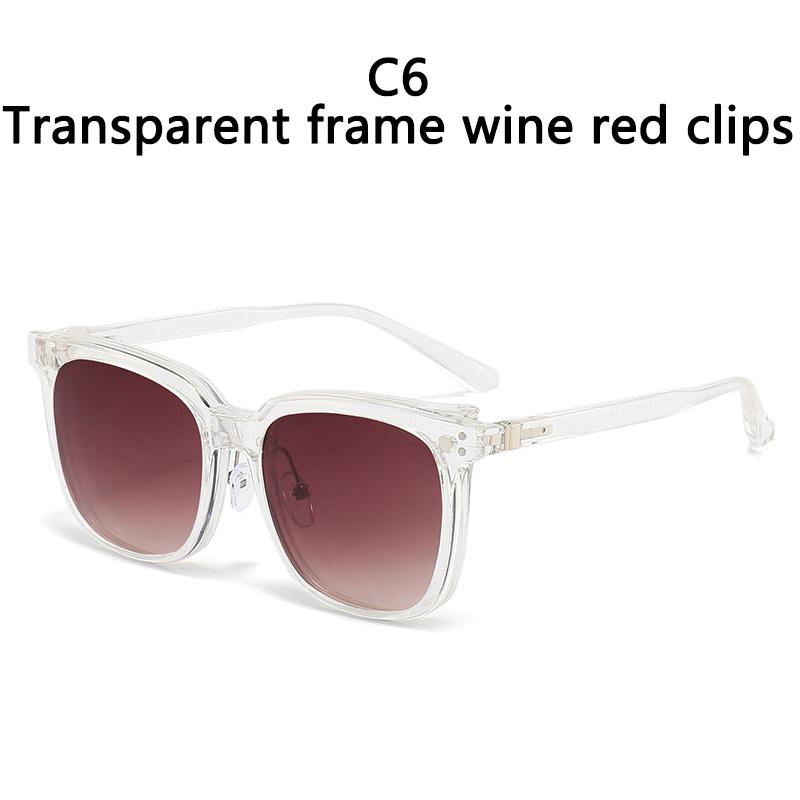 2 In 1 Clip On Glasses Transparent Frame Women Brand Design Clips Sunglasses Men Prescription Eyeglasses