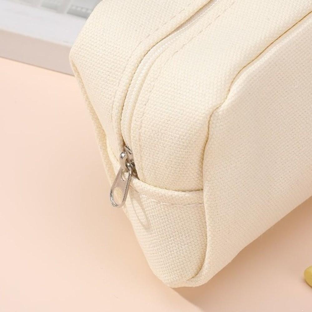 1Pc Canvas Pen Bag Dog Print Pencil Pouch Simple Stationery Storage Pouch  Students