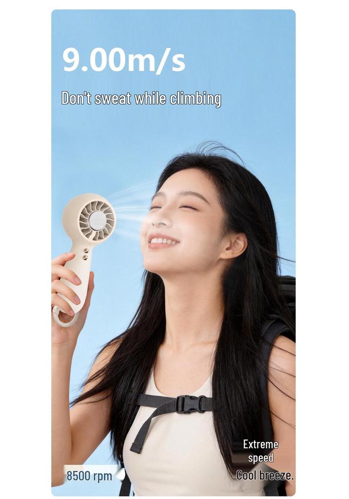 Compact USB Rechargeable Mini Handheld Fan with Silent High-Speed Turbine and Cooling Ice Pack for Outdoor Use