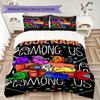 Custom Name Among us Pattern Bedding uilt Set uilt Cover Pillowcase Home Decoration Birthday Gift (1*duvet cover+2*pillowcase without core)