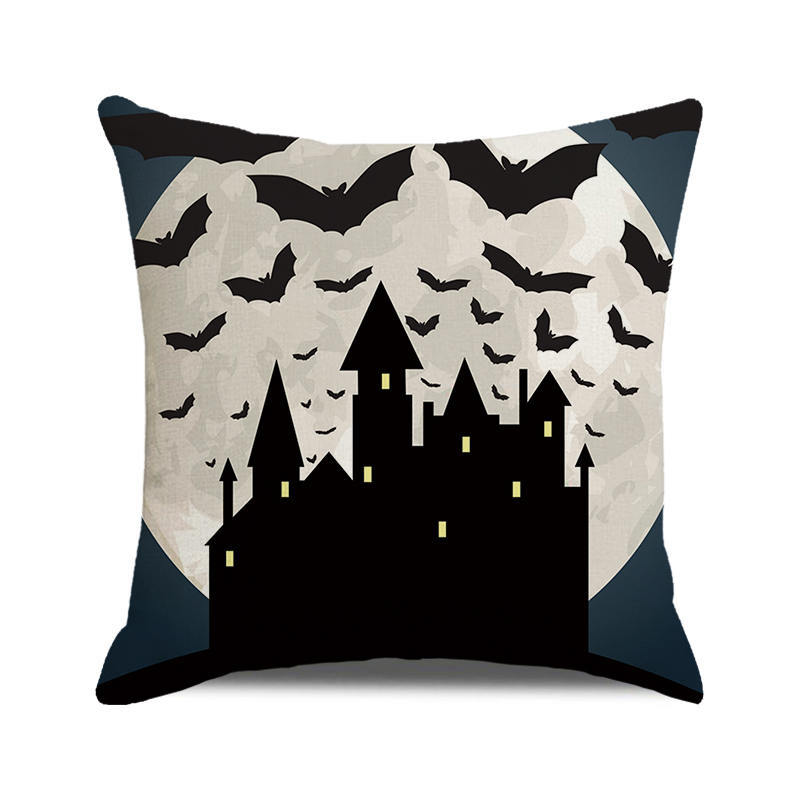 Halloween colorful pumpkin devil Digital printing short plush pillow covers for car sofa office cushion cover home goods
