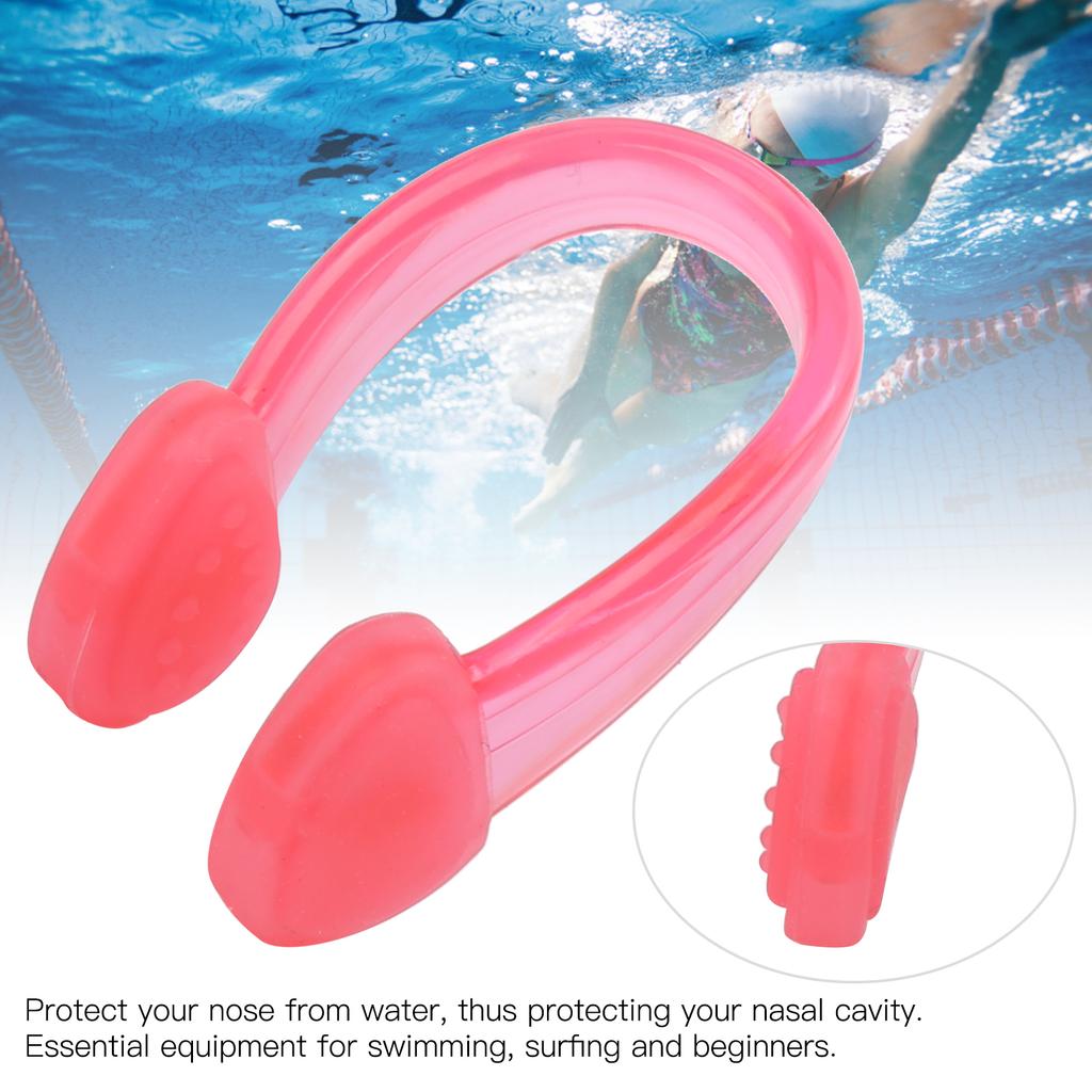 Swimming Nose Clips Waterproof Soft Silica Gel Surfing Nose Clip Plugs ProtectorRose Red