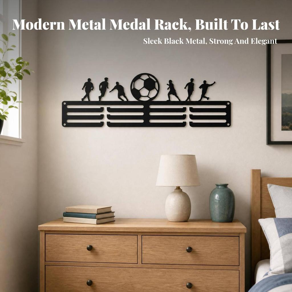 WallMounted Achievement Display Rack Slotted Medal Hanger Black Style Dzm2561