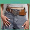 Fashionable Faux Leather Belt With Alloy Heart-shaped Buckle And Vintage Silver Double Heart Clasp Unisex Waistband