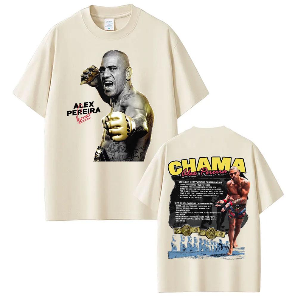 Tricouri cu Imprimeu Față-Verso Limitat Chama Alex Pereira Unisex Femei Harajuku Estetică Violență Tricouri Goticice Tricou 100% Bumbac