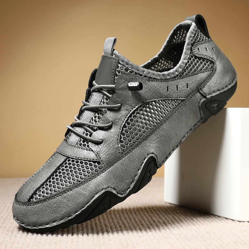 Piele piele de vacă pantofi sport casual noi pentru bărbați mărime mare cusut pantofi din plasă respirabilă pantofi pentru bărbați caracatiță