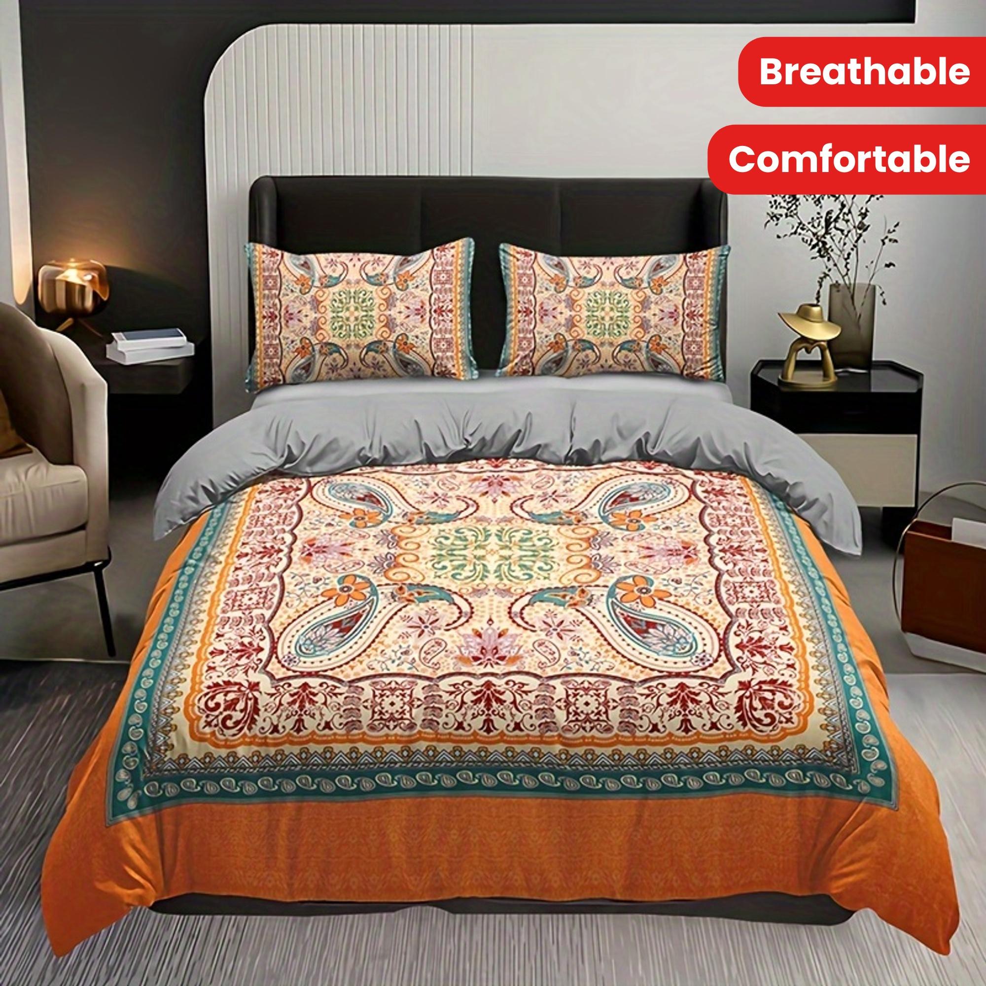 

Duvet Cover Set Fashion Vintage Bohemian Style Print Bedding Set Soft Breathable Duvet Cover For Bedroom Guest Room 135X200cm