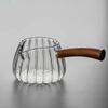 Glass Tea Jug Chinese Kung Fu Tea Set Accessory Water Pitcher Wood Side Handle Teapot Heat Resistant Teaware Coffee Milk Pot