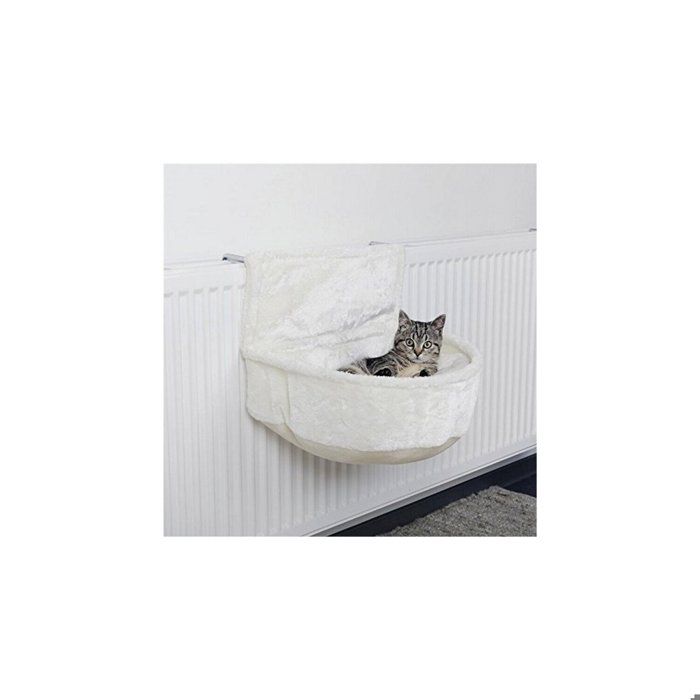 Lit Pour Chat Pour Radiateur - TRIXIE - Blanc - 45x13x33 Cm - Coussin Amovible - Cadre Métal Résistant