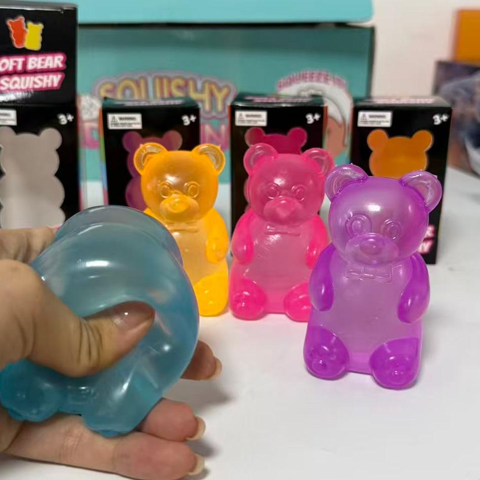 Auf Lager Süßer Bär Malzose Quetschspielzeug Teig Buntes Sensorisches Spielzeug Kreativer Neuer Artikel Schreibtischdekoration Stressabbau Puppe