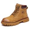 Martin Boots Men's Leather High Top British Style Short Boots Autumn Retro Workwear Hiking Boots Men's Outdoor Yellow Boots