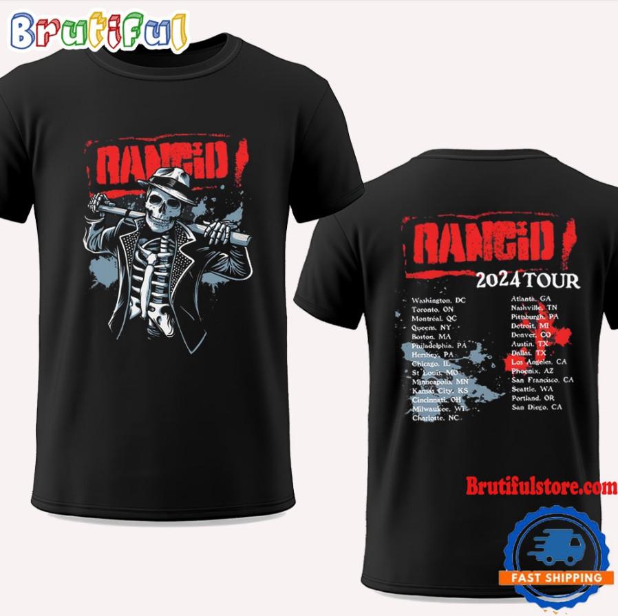 

Rancid Bo Knows Skele-Tim Na Tour 2024 Event T Shirt 4XL