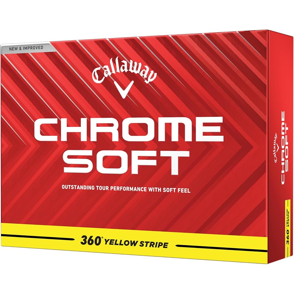 Callaway Chrome Soft Golf Balls 3-Piece Structure 360° Yellow Stripe White