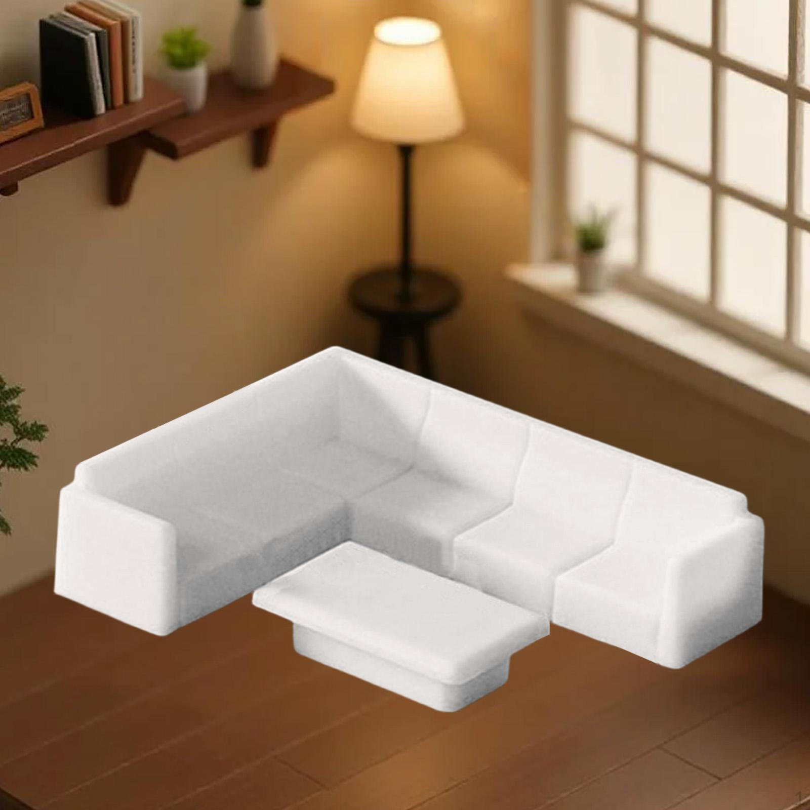 

1/50 Dollhouse Miniature Sofa Set Mini Realistic Furniture for Layout Sand Table Photo Style A