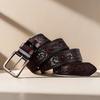 New Genuine Leather Men's Retro Western Style Fashionable Alloy Buckle Belt Men's High-end Luxury Brand Jeans Belt Women