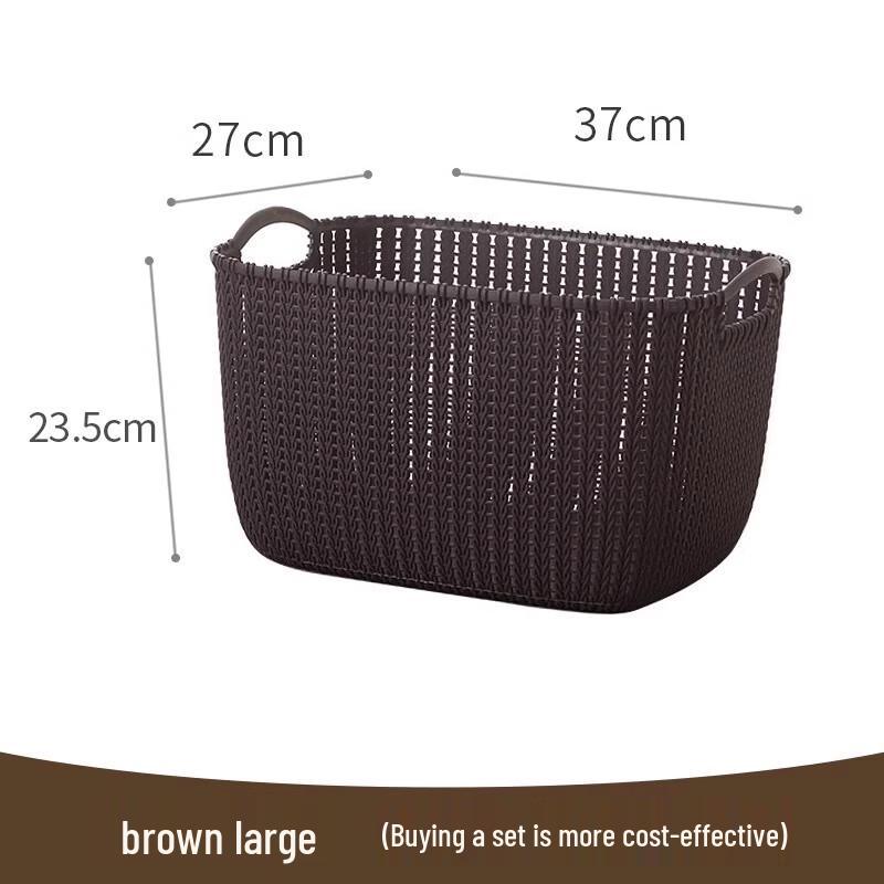 Plastic Rattan-Style Storage Basket