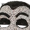 Masquerade Mask Halloween Skull Full Face Mask, Sparkly Rhinestone Undead Theme for Party, Adjustable Strap Cosplay Prop Women Men Lightweight Costume