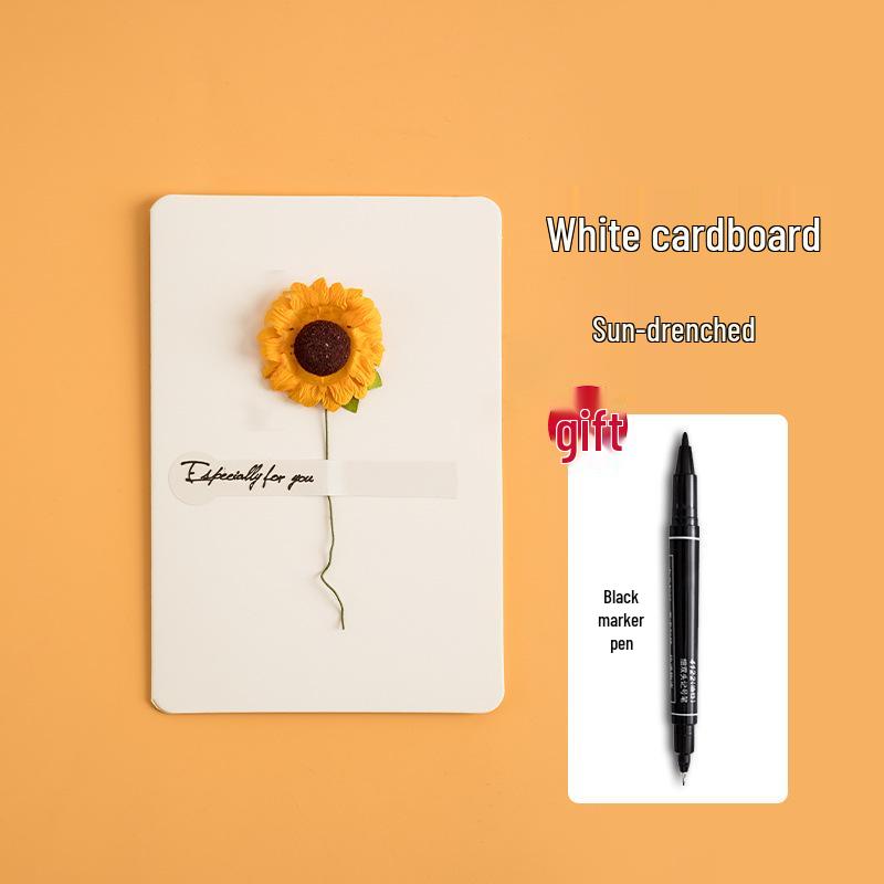 3D Dried Flower Handwritten Greeting Card for Teacher's Day, Love Letters, or Birthday – Perfect for Couples