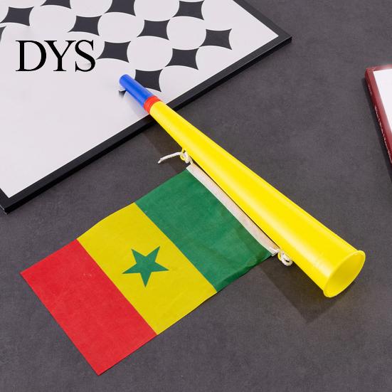 Sports Themed Party Horn Stadium with Flag Loud Sound Plastic Cheering Trumpet Noise Maker Long Reusable Air Sporting Events Football Game Graduation