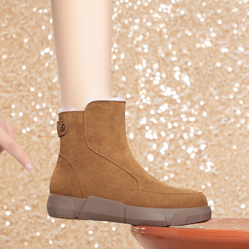 Fashion AIYUQI Snow Boots Women Winter 2025 New Genuine Leather Women's Ankle Boots Large Size Wool Warm Non Slip Women's Booties