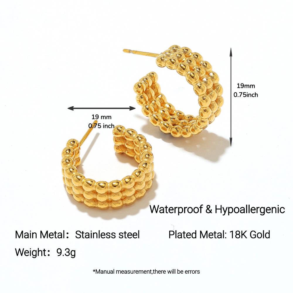 Yingtai 18K Gold Stainless Steel Stud Earrings with Vacuum Electroplating