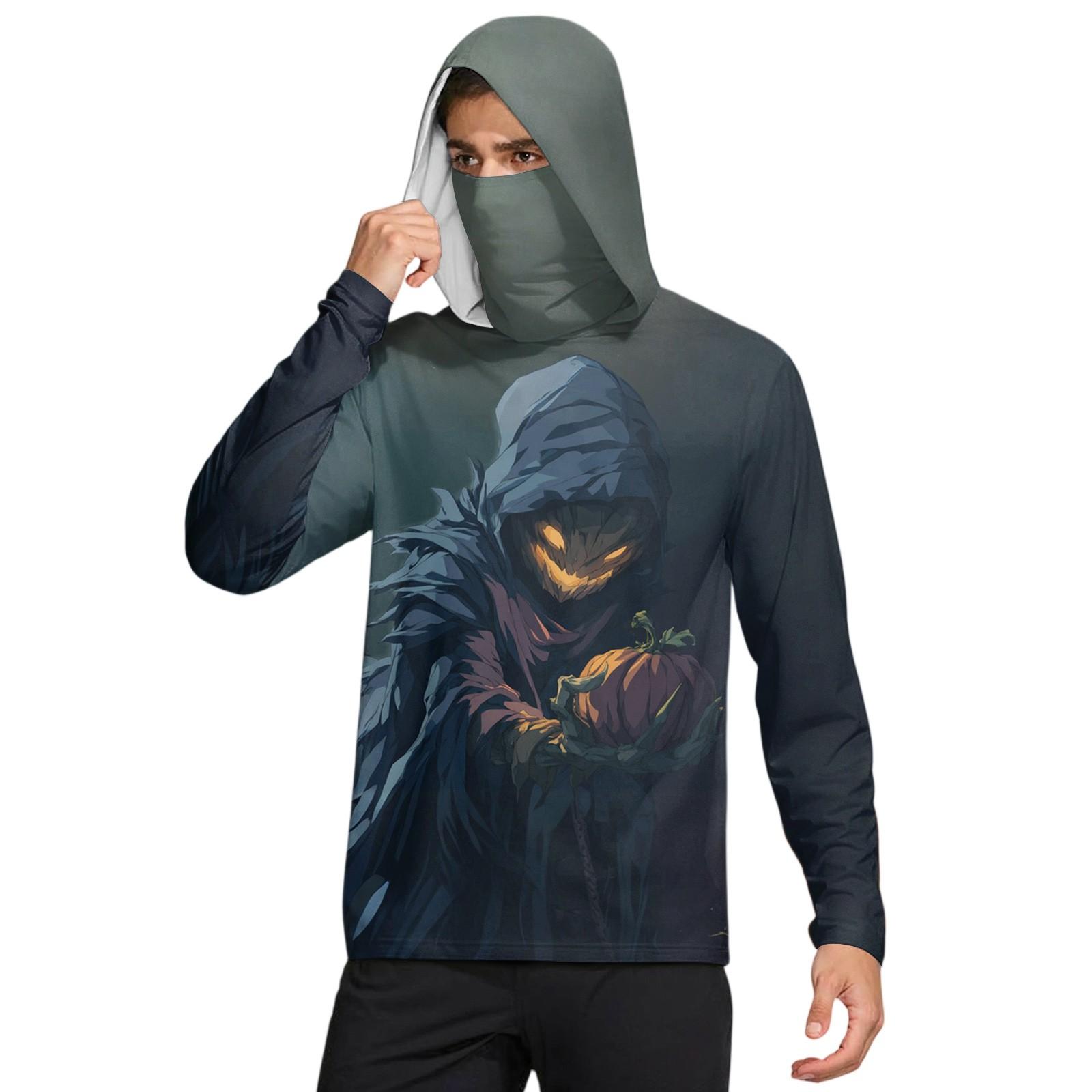 

Мужская рубашка с защитой от солнца UPF50+, быстросохнущая рубашка с длинным рукавом, рубашка для бега, тренировок, рыбалки XXL