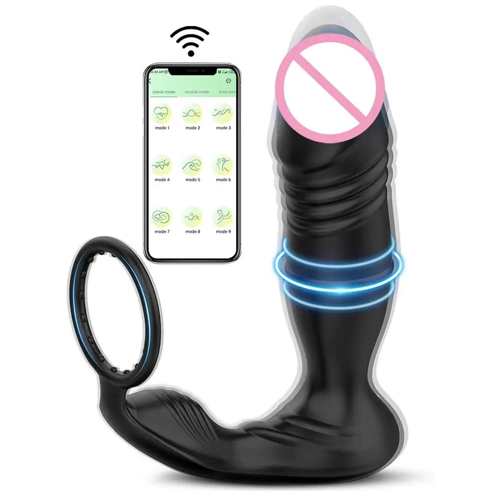 Quieter Anal Extension Tool Xl Sillicone For Adults Men Smartphone Controlled Sleeve Anal Vibrator Husband Women Paired
