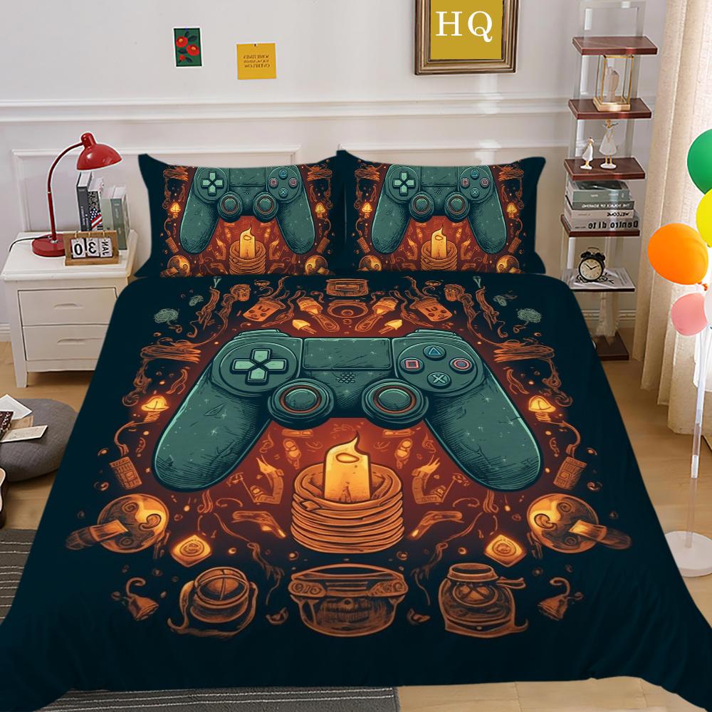 Fashion Bed Cover 3D Printed Homes Bedding Set Game Style Home Textiles Queen Size Polyester Comfortable Home Bedclothes