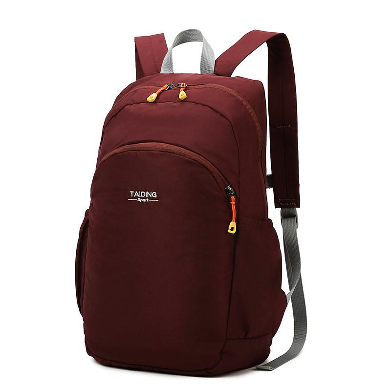 Simple Embroidery Letter Lightweight Foldable Backpack For Hiking And Sports