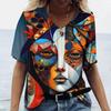 Funny 3D Beauty Pattern Women's T-Shirts Fashion V-neck Short Sleeve Top Summer Street Hip Hop Tee Fashion Loose Female Clothing