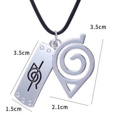 Fashion Konoha Pendant Necklace Classic Japanese Anime Accessories Cosplay Akatsuki Itachi Cartoon Jewelry Men's Chain Gifts