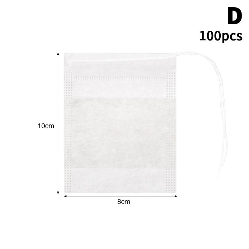100Pcs Disposable Tea Bags Multi-size Non-Woven Fabric For Loose Leaf Tea Empty Drawstring Pouch Bag Iced Coffee Filter Bags