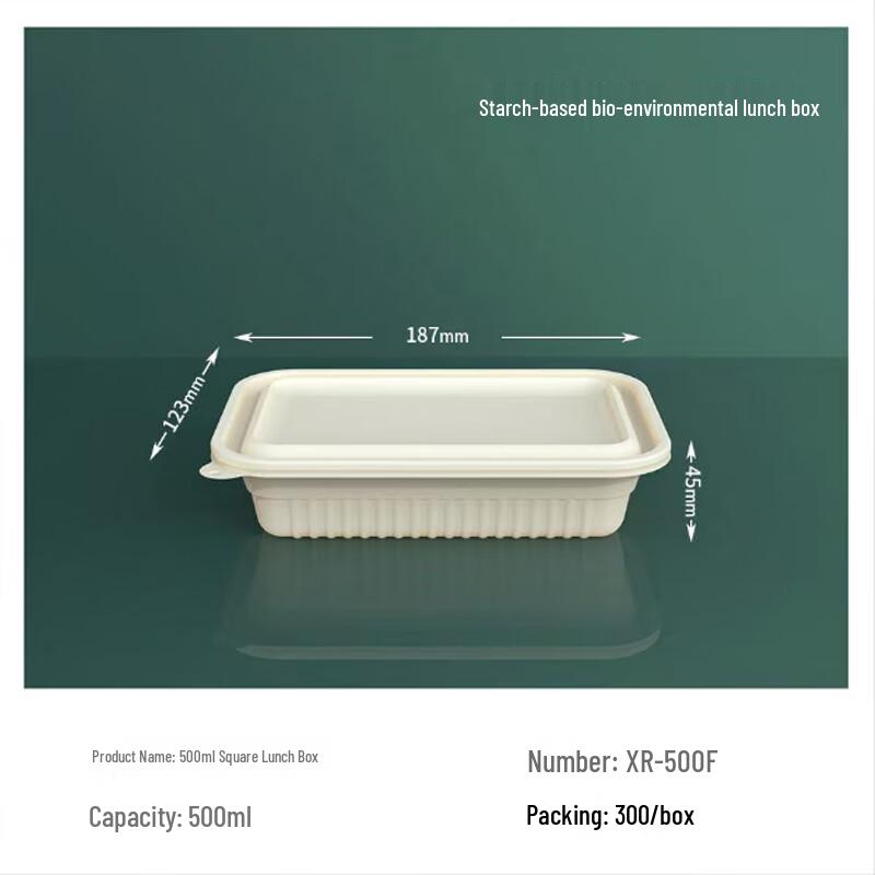 

Biodegradable Corn Starch Takeaway Food Containers 500ML (300 sets)