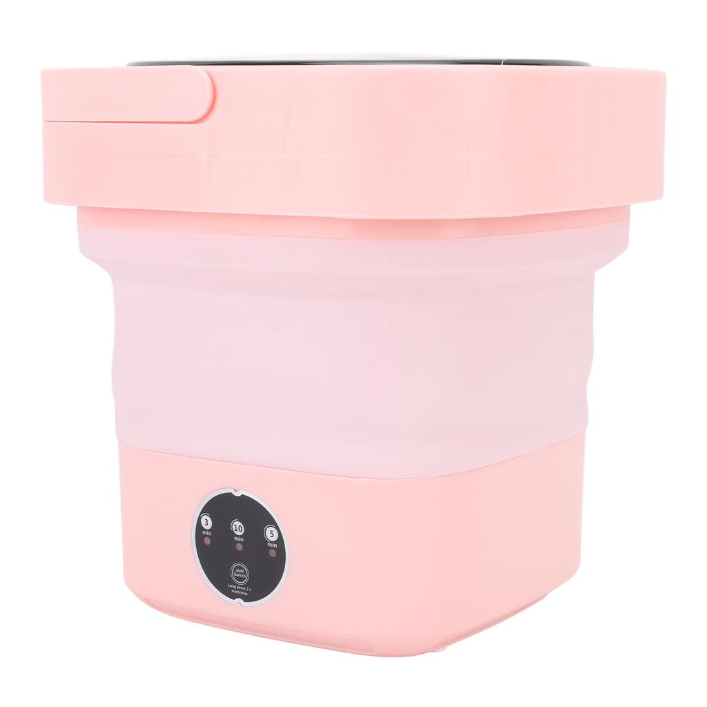 Folding Washing Machine Sakura Pink 8L 3 Modes with Drainage Basket Foldable Underwear Washer