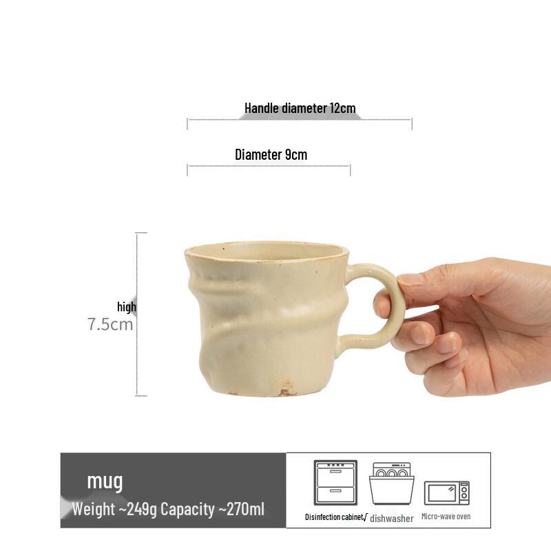 

OLOEY Vintage Distressed Irregular Ceramic Mug