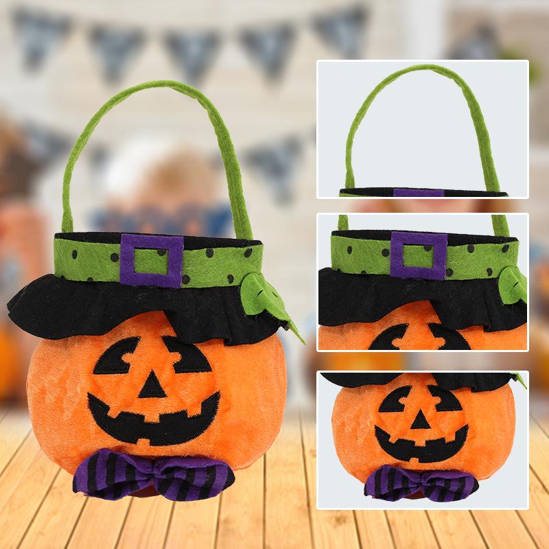 Halloween Pumpkin and Ghost Velvet Tote Bags for Kids
