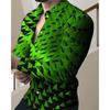 Men's Luxury Social Men's Shirts Lapel Button Shirts Casual Plaid Print Long Sleeve Tops Mens Club Prom Cardigan Tops