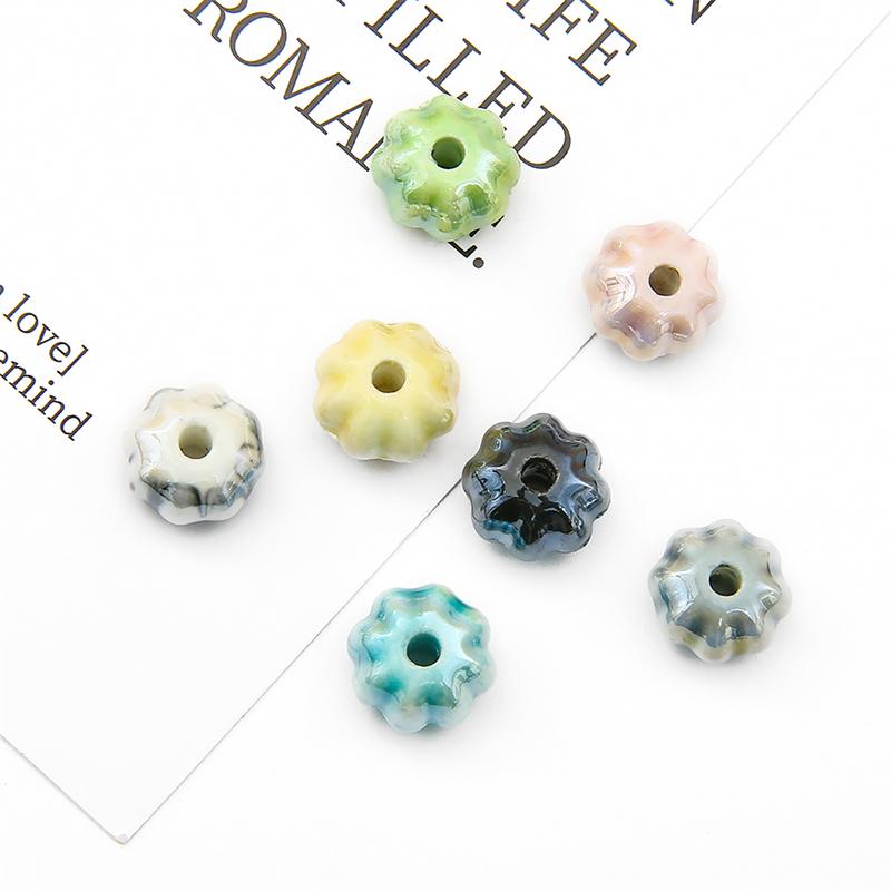 6 buc/pungă Mărgele de porțelan din ceramică lucrate manual în formă de dovleac Mărgele distanțiere libere pentru brățară colier Fabricare de bijuterii DIY