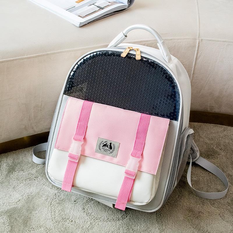 New cat bag out shoulder pet bag foldable portable large-capacity stereo pet backpack.