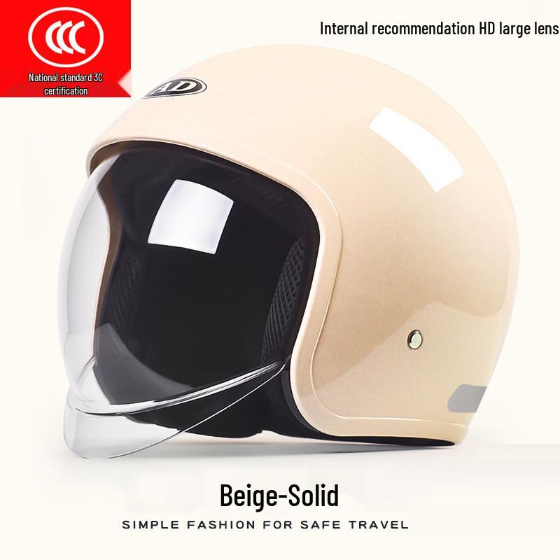 3C Certified AD Electric Motorcycle Helmet, All-Season Half Helmet for Men and Women, Winter-Proof for Scooter Commuting