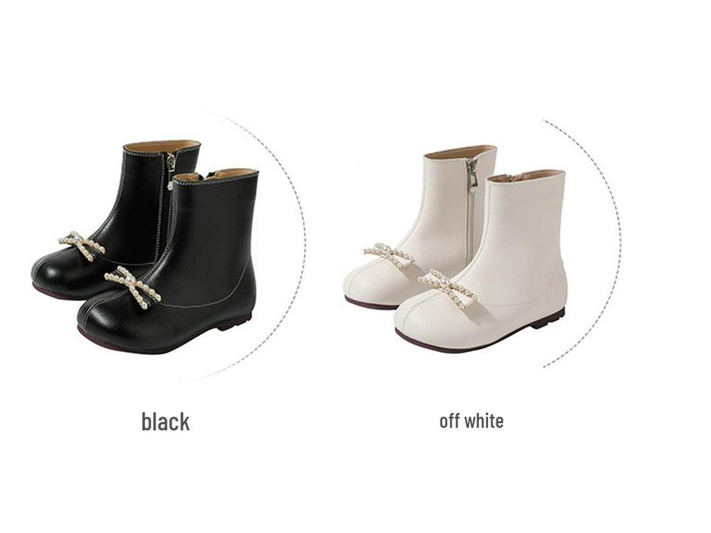 Genuine Leather Girls' Martin Boots - Autumn/Winter 2025 British Style Princess Short Boots.