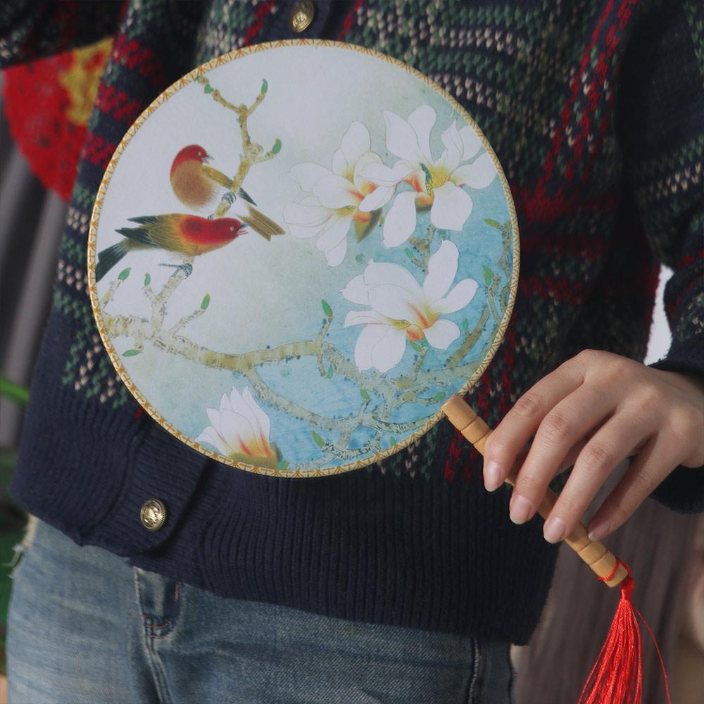 with Tassels Pendant Chinese Style Fan Handheld Group Fan Dance Performance Tuan Fan  Home Decor