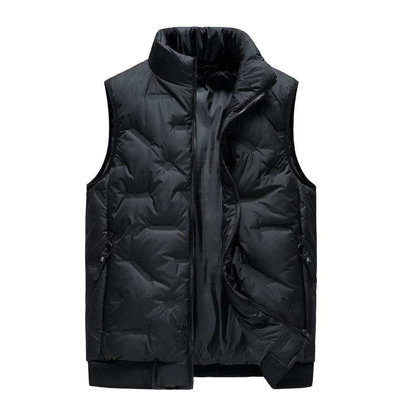 Men S Stand Collar Thick Padded Vest Loose Plus Size Casual Winter