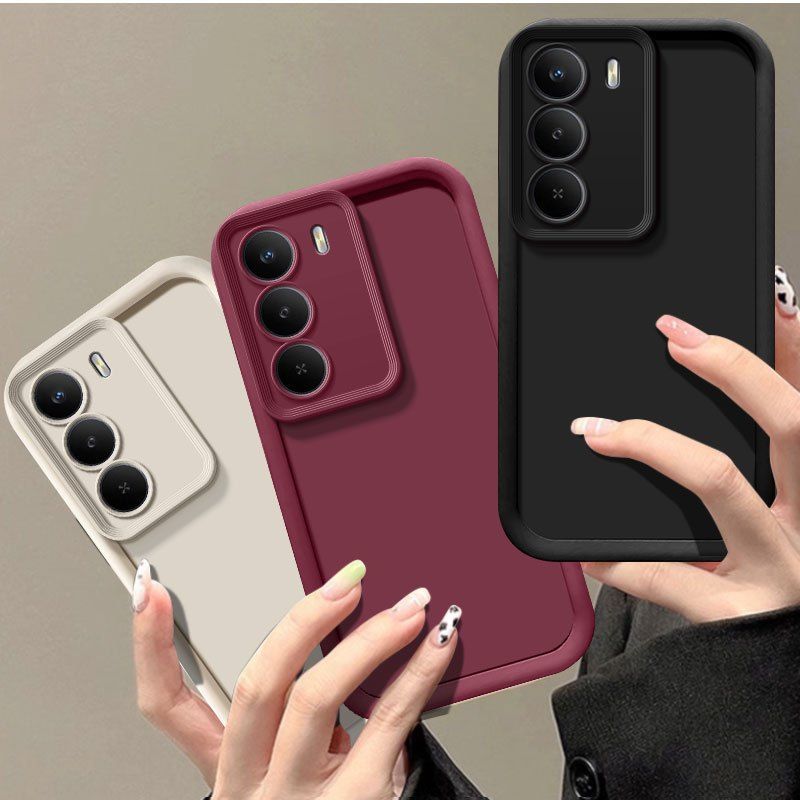 Para Realme C71 4G Funda Realme P3 Lite 4G Funda para Teléfono Realme C71 RMX5303 Protección Anticaída Lujosa Carcasa Suave Mate Color Caramelo