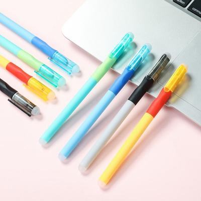 Simple Colored Gel Pen Correct Holding Pen Posture Blue/Black Ink Erasable Pen Smooth Writing Needle Pen Students