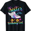 Sister Of The Birthday Girl Rolling Skate Family Party T-Shirt