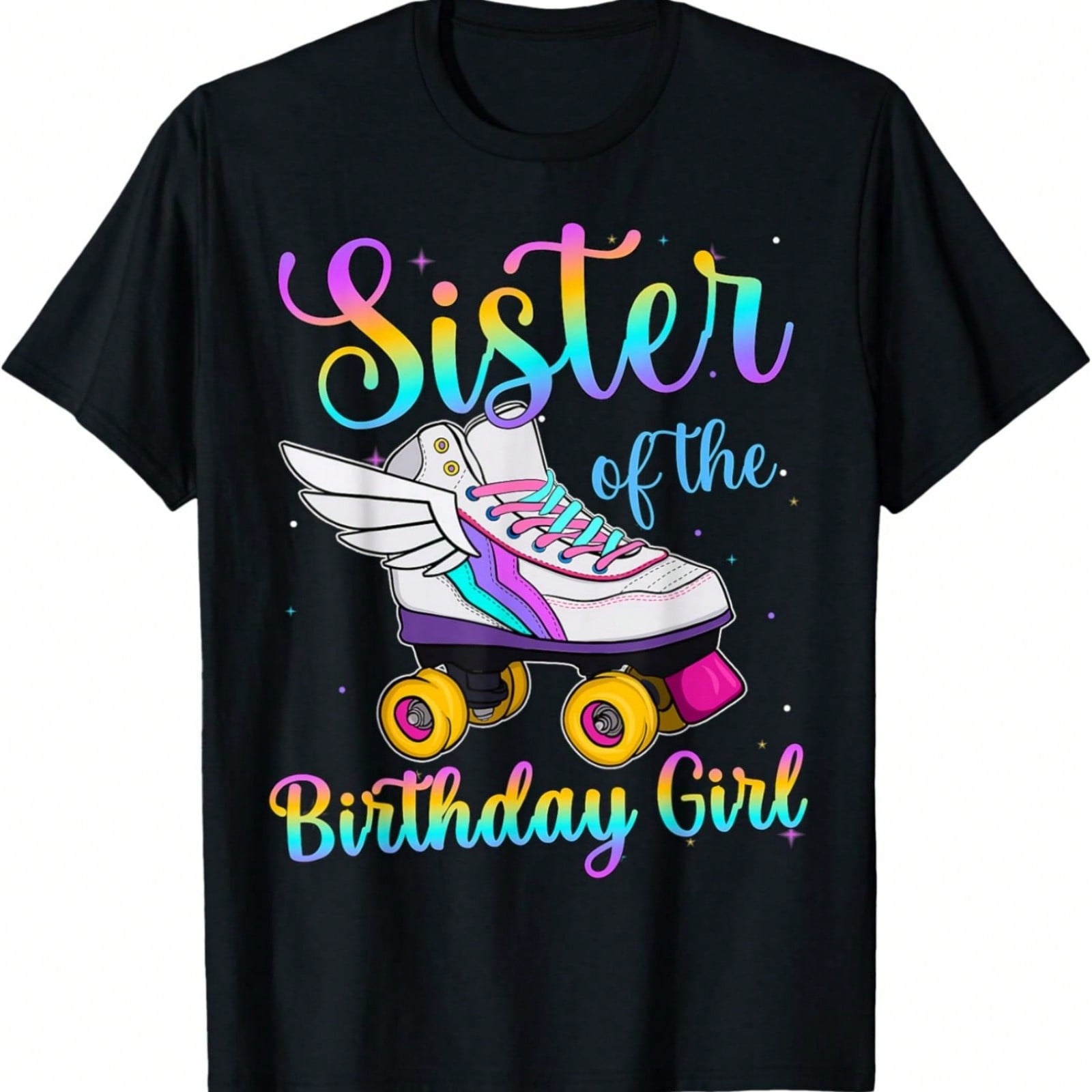 Sister Of The Birthday Girl Rolling Skate Family Party T-Shirt S разноцветный