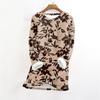 Women's Fashionable Printed Round Neck Long Sleeved Plush Warm Pullover Top
