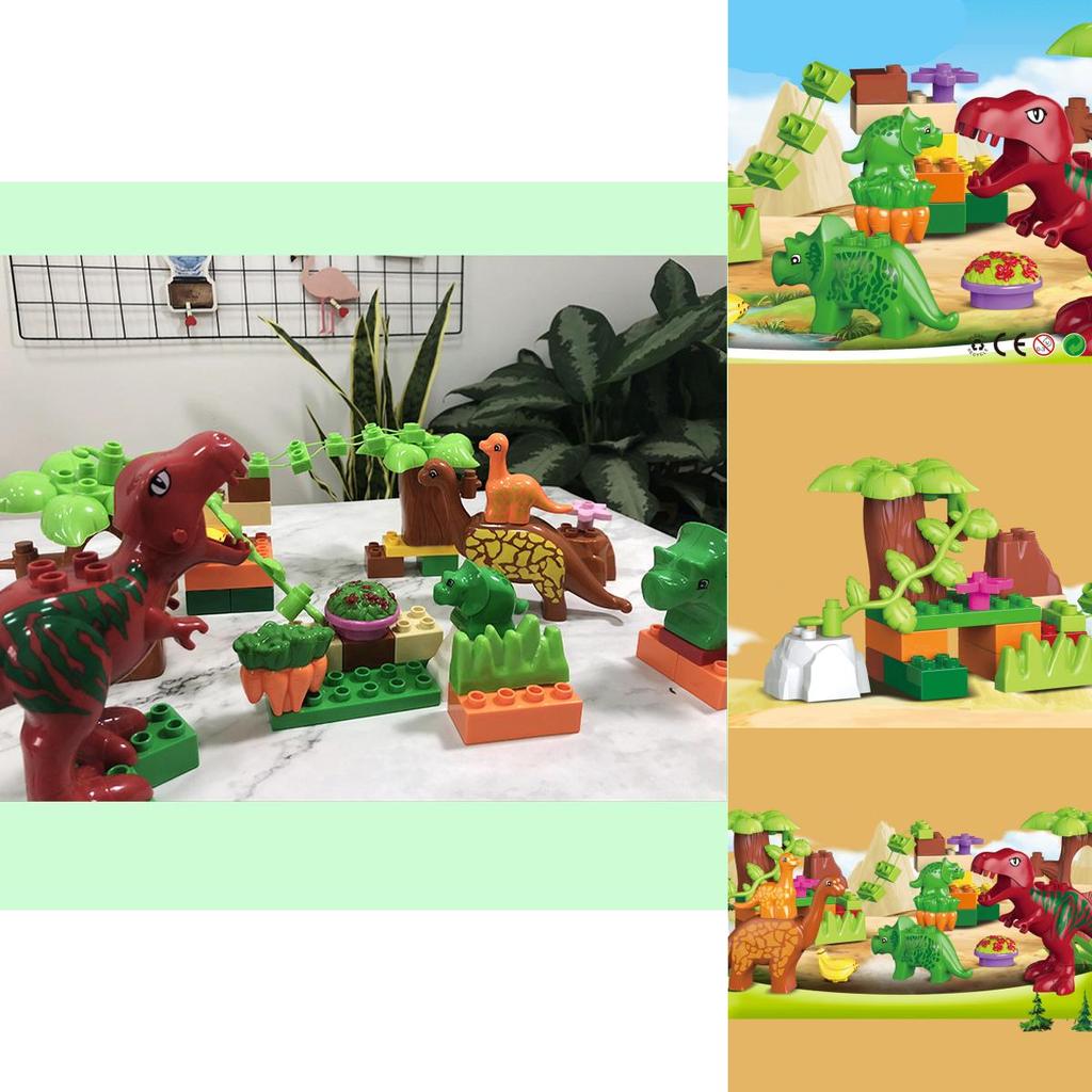 40pcs Dino Paradise Building Blocks Set Lightweight And Durable For Safe Play