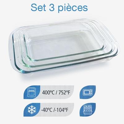 Set of 3 Rectangular Oven Dishes IBILI